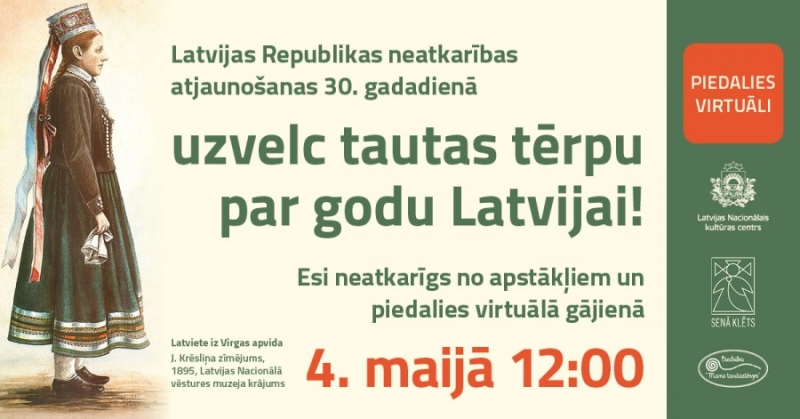 Uzvelc tautas tērpu par godu Latvijai 4.maija afiša